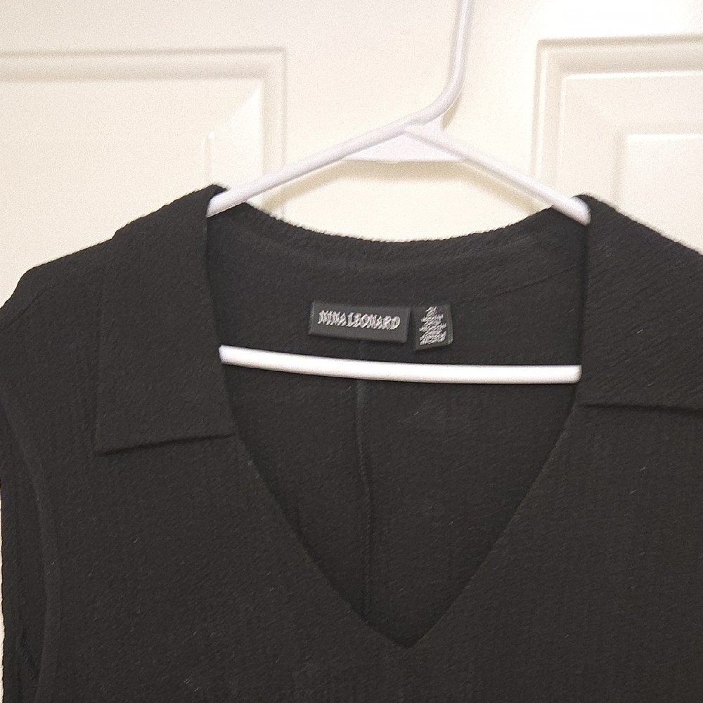 Nina Leonard Black Textured Dress - Picture 5 of 8